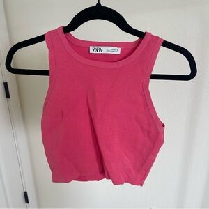 Zara pink thick high neck tank top